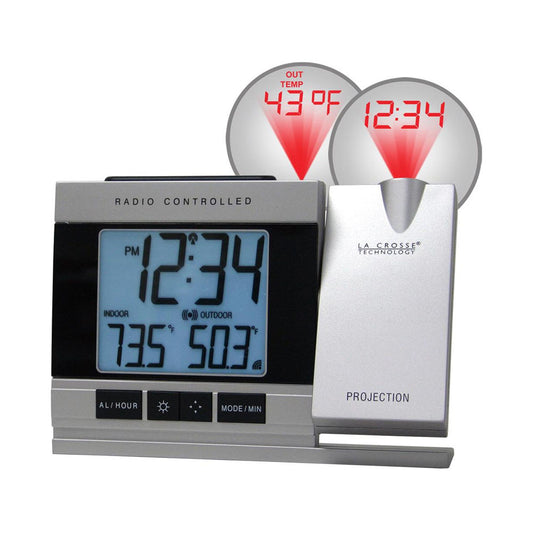 La Crosse Technology WT-5220U-IT Projection Alarm Clock with Indoor/Outdoor Temperature