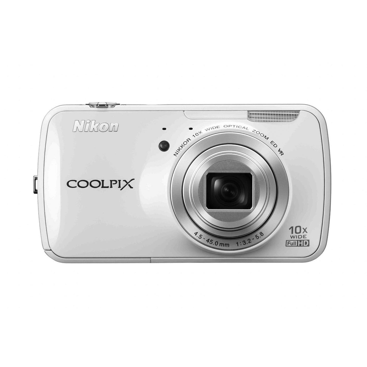 Nikon COOLPIX S800c 16 MP Digital Camera with 10x Optical Zoom and built-in Android Operating System (White) No Charger