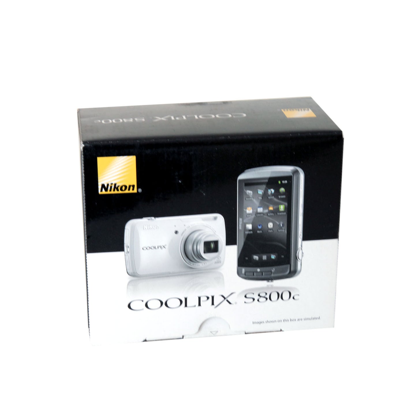 Nikon COOLPIX S800c 16 MP Digital Camera with 10x Optical Zoom and built-in Android Operating System (White) No Charger