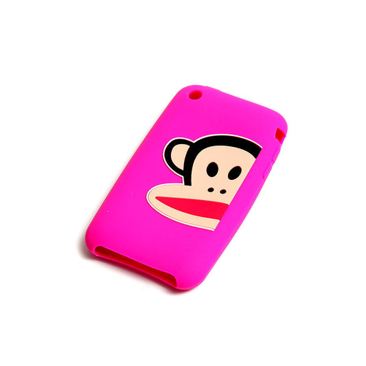 Iphone 3G/3Gs Silicon Case - Fushia Monkey